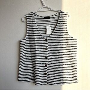 NWT Sanctuary navy and white stripes vest